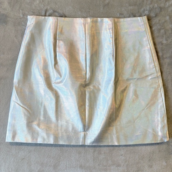 Barbiecore Disco Groovy Metallic Y2K Shiny Cosplay Space Mini Skirt Sz L - Picture 4 of 6